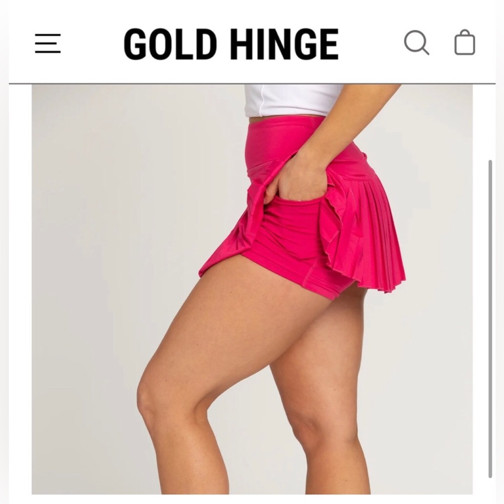 Gold Hinge Pink Pleated skort - Picture 2 of 7
